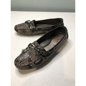 MARC JOSEPH CYPRESS HILL EXOTIC 14598-SB  BROWN/BLACK LOAFER SHOES SIZE 6